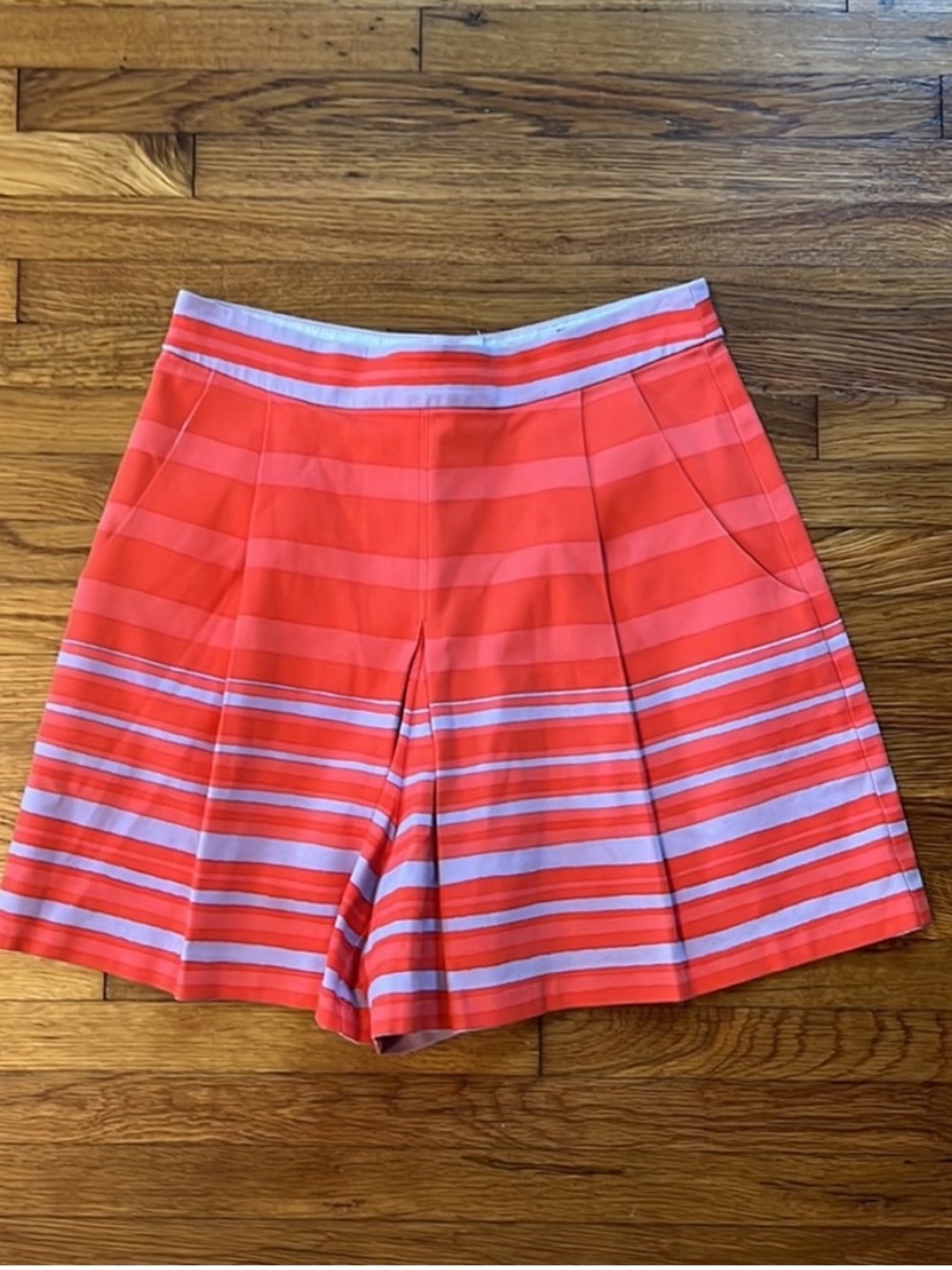 NWOT Nanette Lepore Rebel Striped Coral & Lilac Shorts  Sz 2